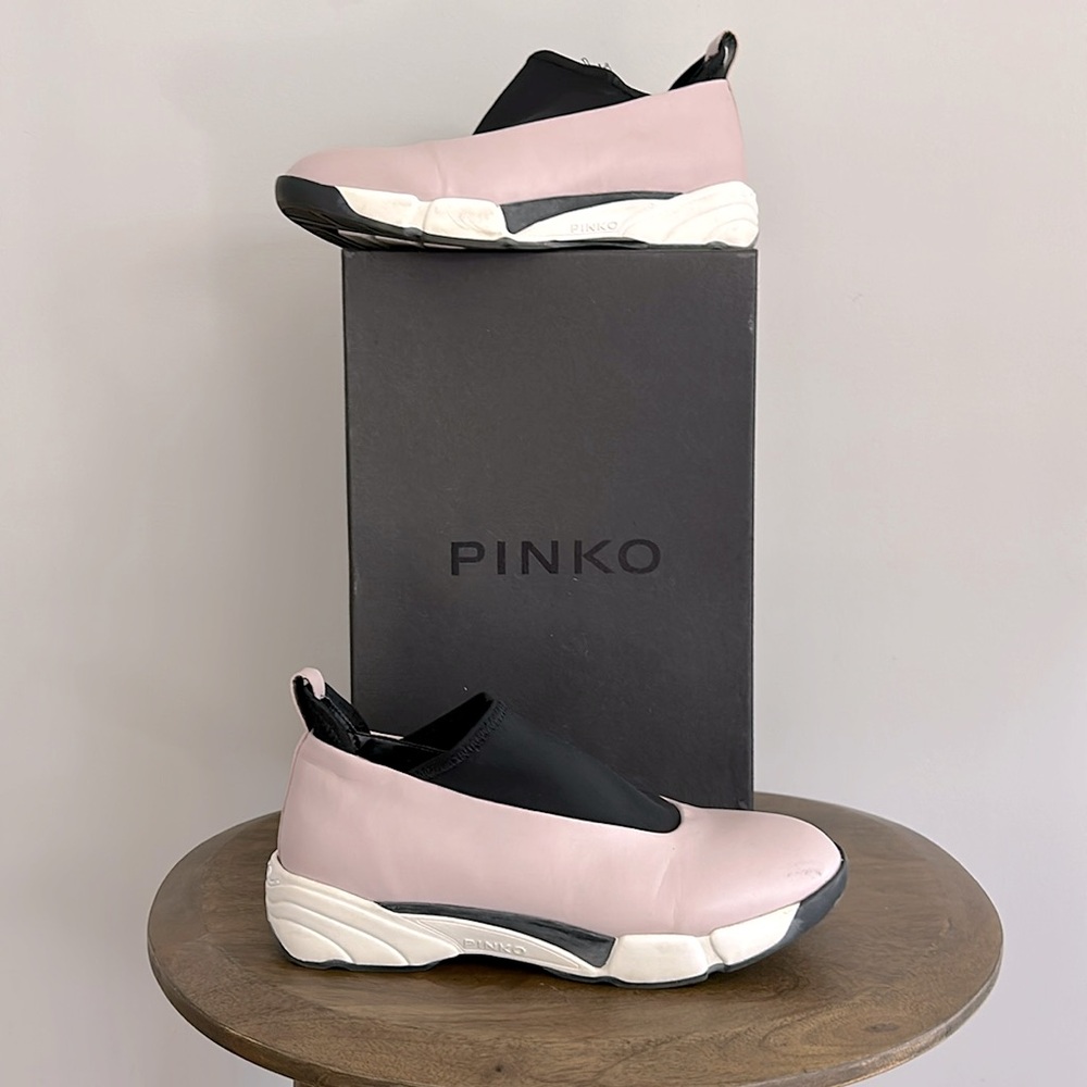 PINKO magnolia 3 sneaker black and pink size 37/6.5 sock sneaker